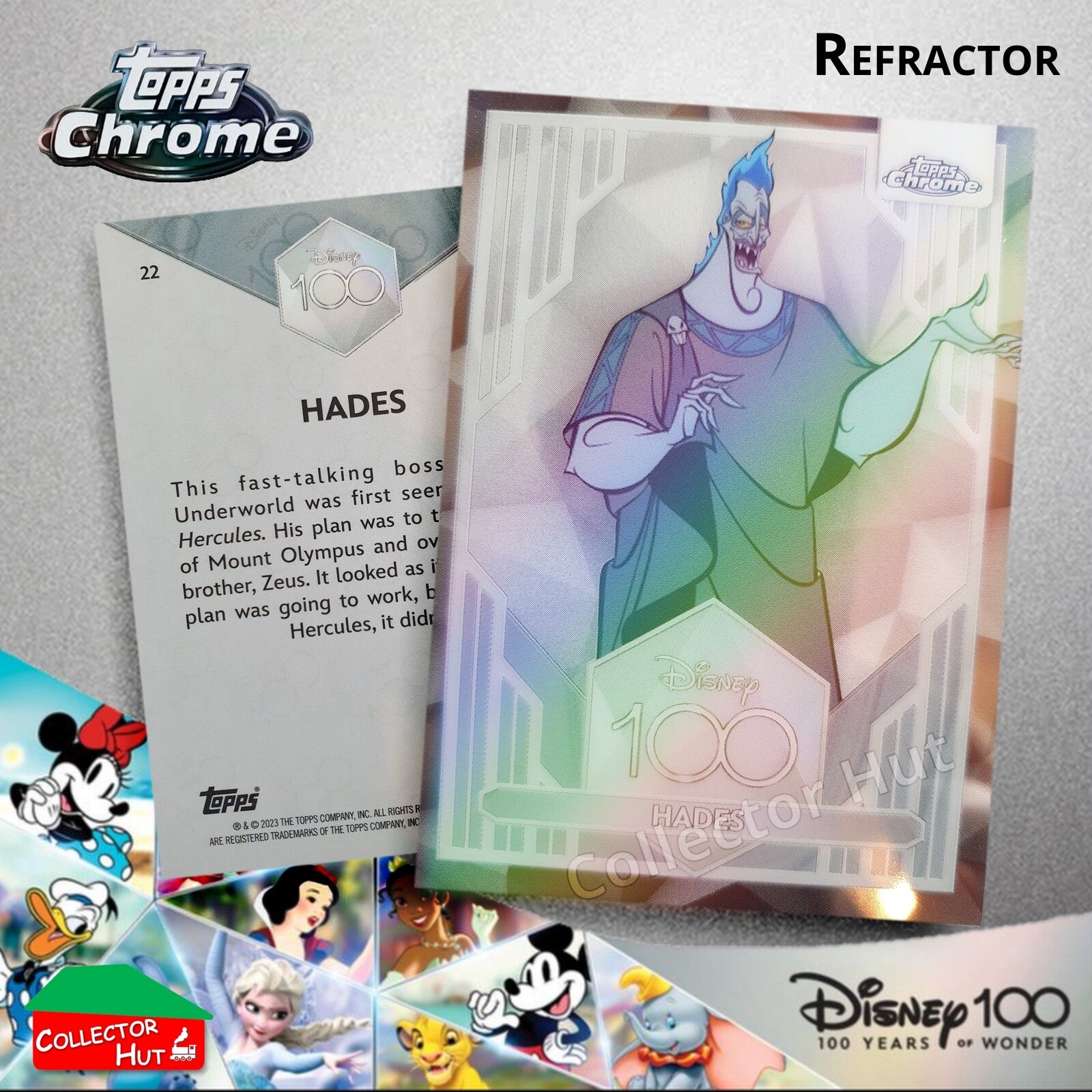 Disney 100 Topps Chrome 2023 REFRACTOR Cards 1-100 Pick Singles