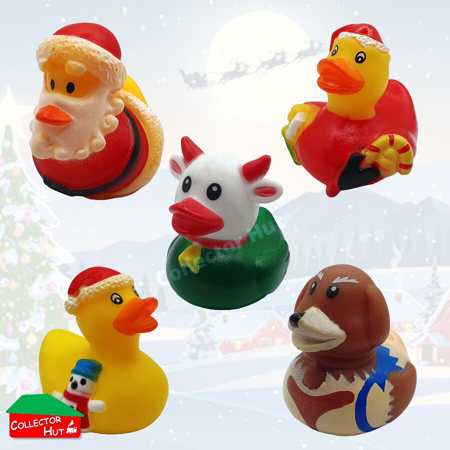 Novelty Rubber Ducks 5cm Assorted Christmas Characters Designs