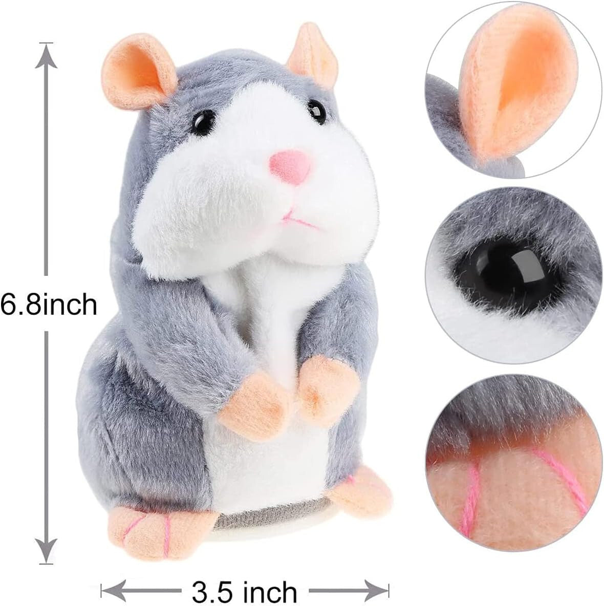 Talking Music Repeating Fluffy Hamsters Educational Speech Development Toy