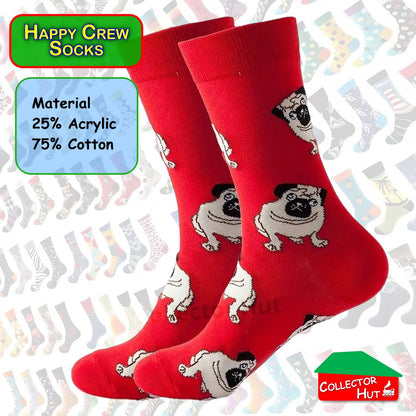 Happy Crew Socks Novelty Breathable Anti-Odour Men's Unisex UK 6-8.5 EU 39-42