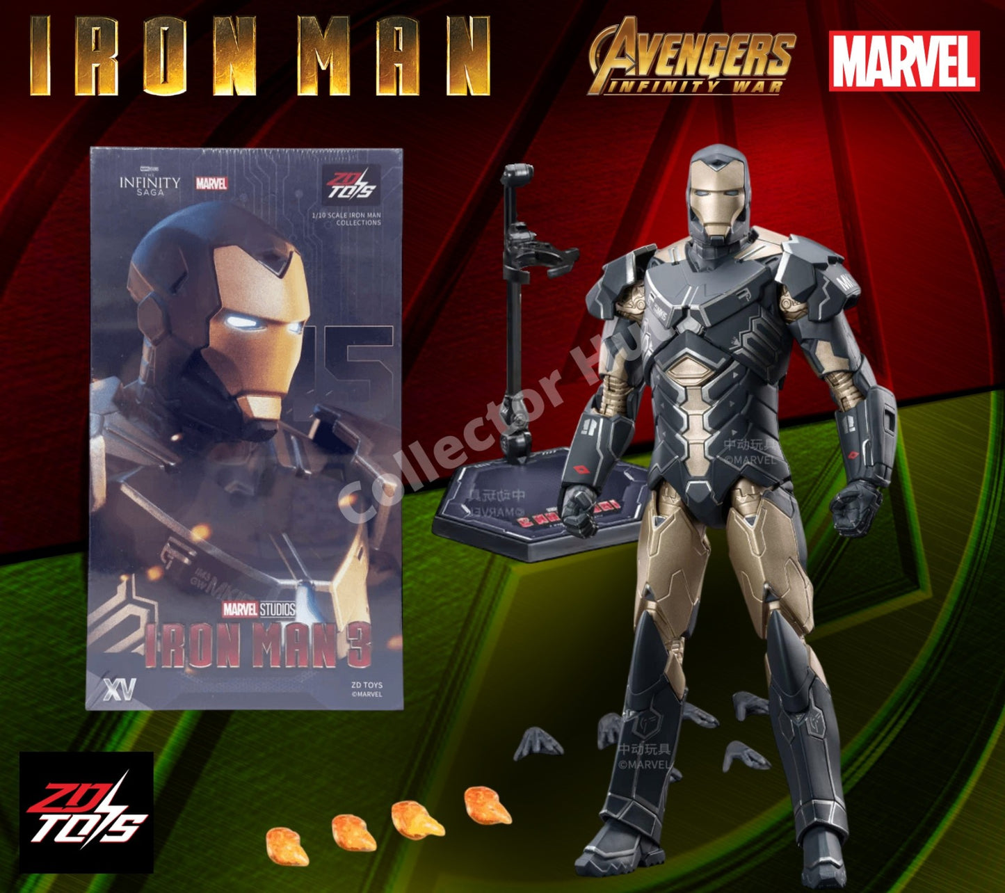 Iron Man Marvel Action Figures 1:10 Scale Avenger Infinity Saga MK 1-85 ZD Toys