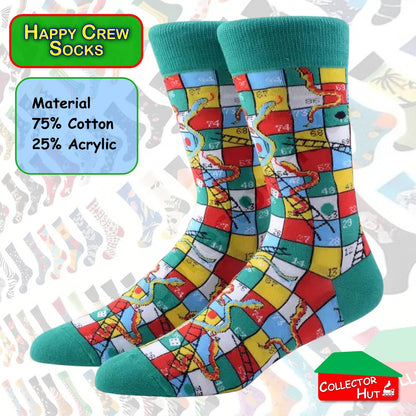 Happy Crew Socks Novelty Breathable Anti-Odour Men's Unisex UK 6-8.5 EU 39-42