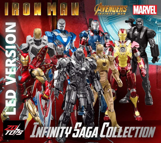 Iron Man Action Figures 1:10 Scale ZD Toys Wave 3 LED Marvel Avengers Infinity S