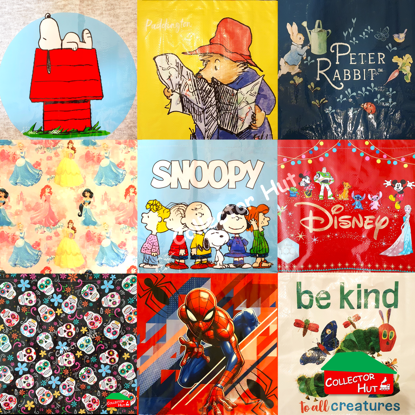 Reusable Tote Shopping Gift Bags Medium & Large Many Patterns Marvel Disney