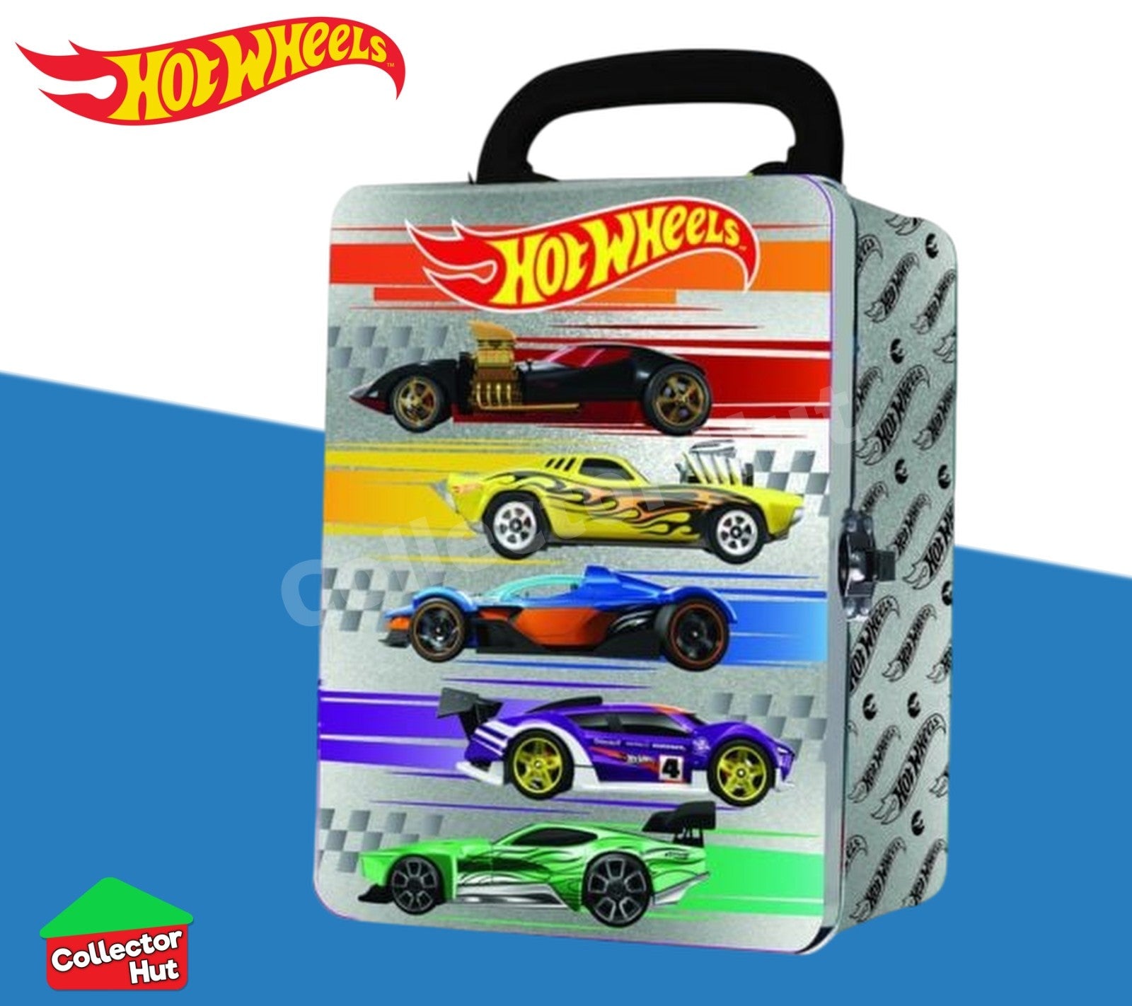Hot Wheels Die Cast Tin Storage Carry Case for 18 Cars OFFICIAL BRAND