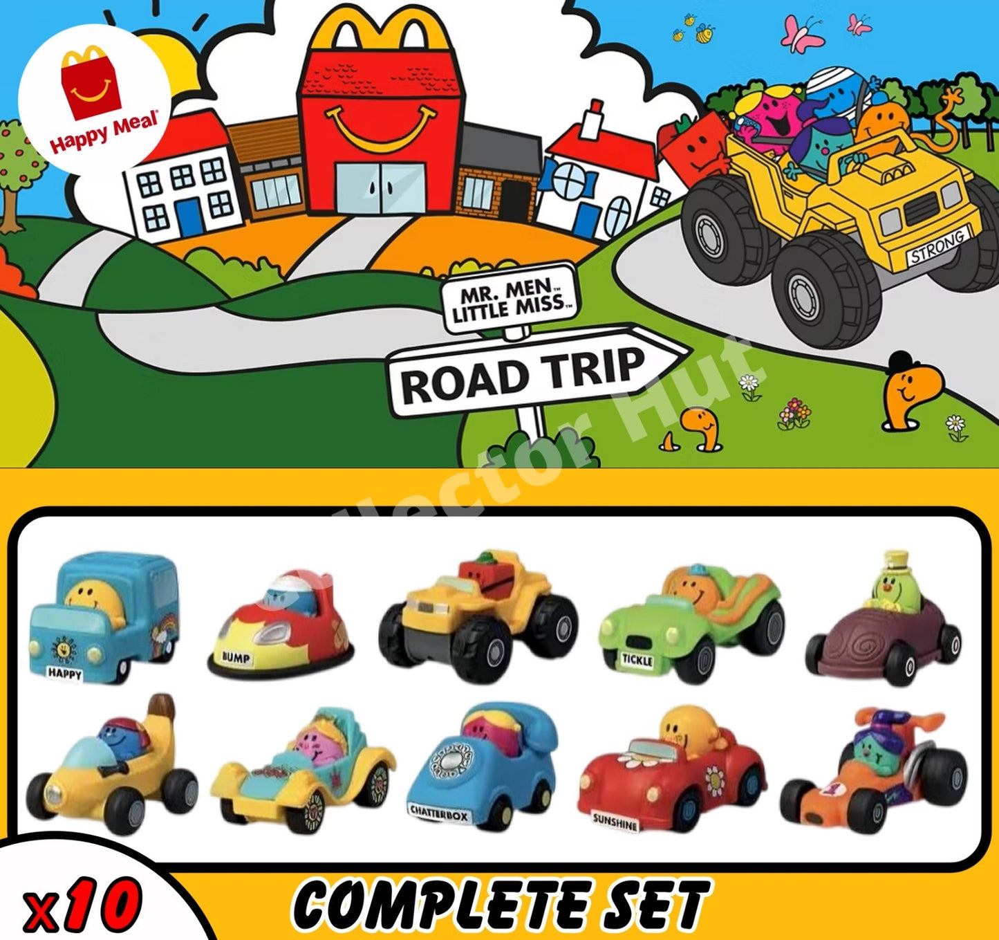 McDonalds Happy Meal Mr Men Little Miss Road Trip 2026 COMPLETE 10 Car Set