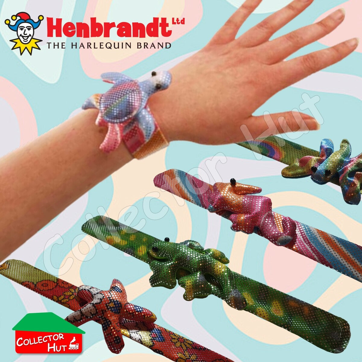 Snapband Snap On Wrist Bracelets Glitter Animals Childrens Toy for Party Bags