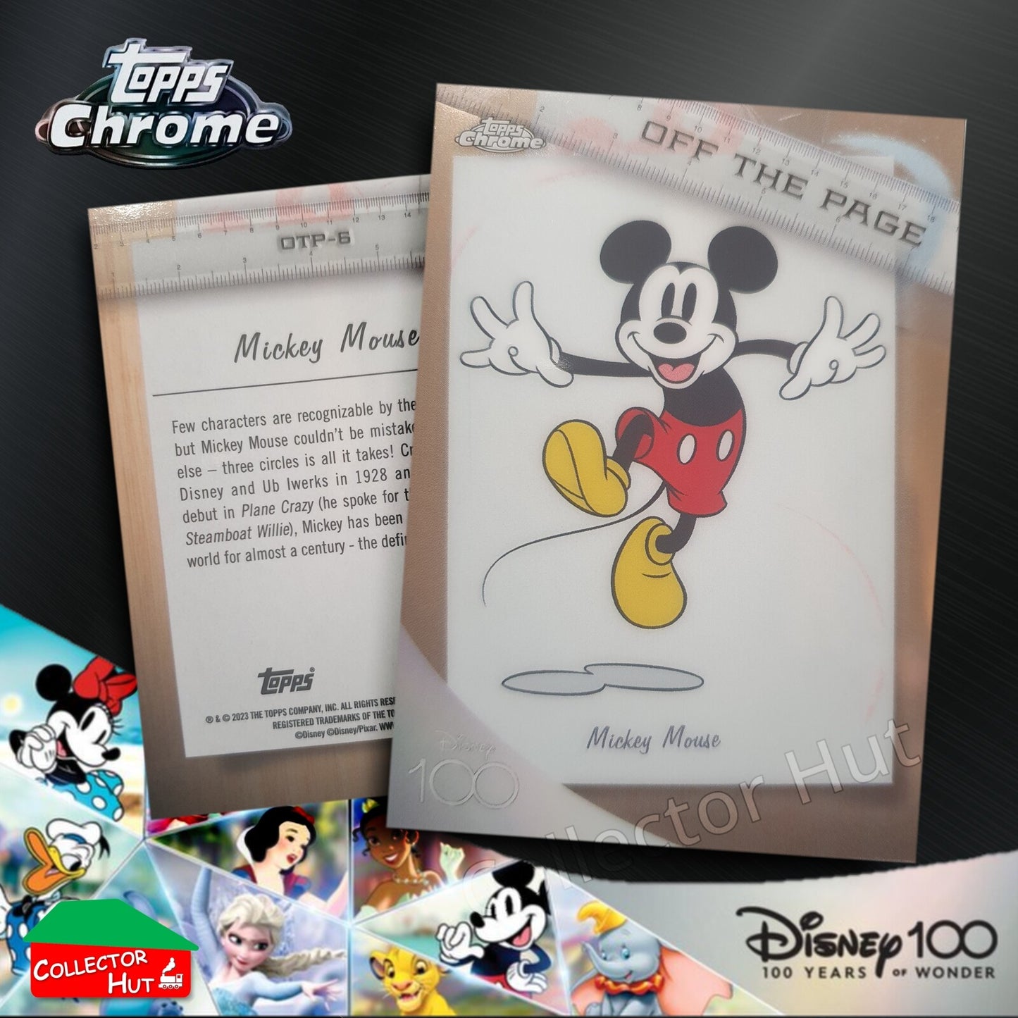 Disney 100 Topps Chrome 2023 RARE CARDS Off the Page Iconic Moments Stitch