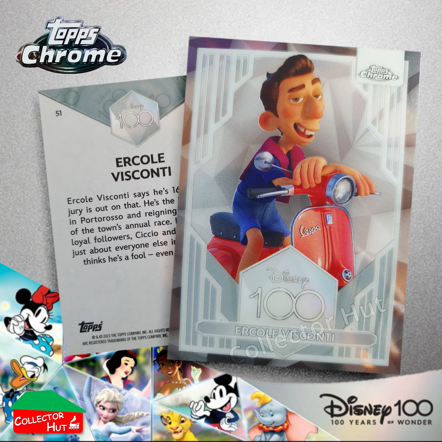 Disney 100 Topps Chrome 2023 Base Cards 1-100 Pick Singles to Complete Your Set