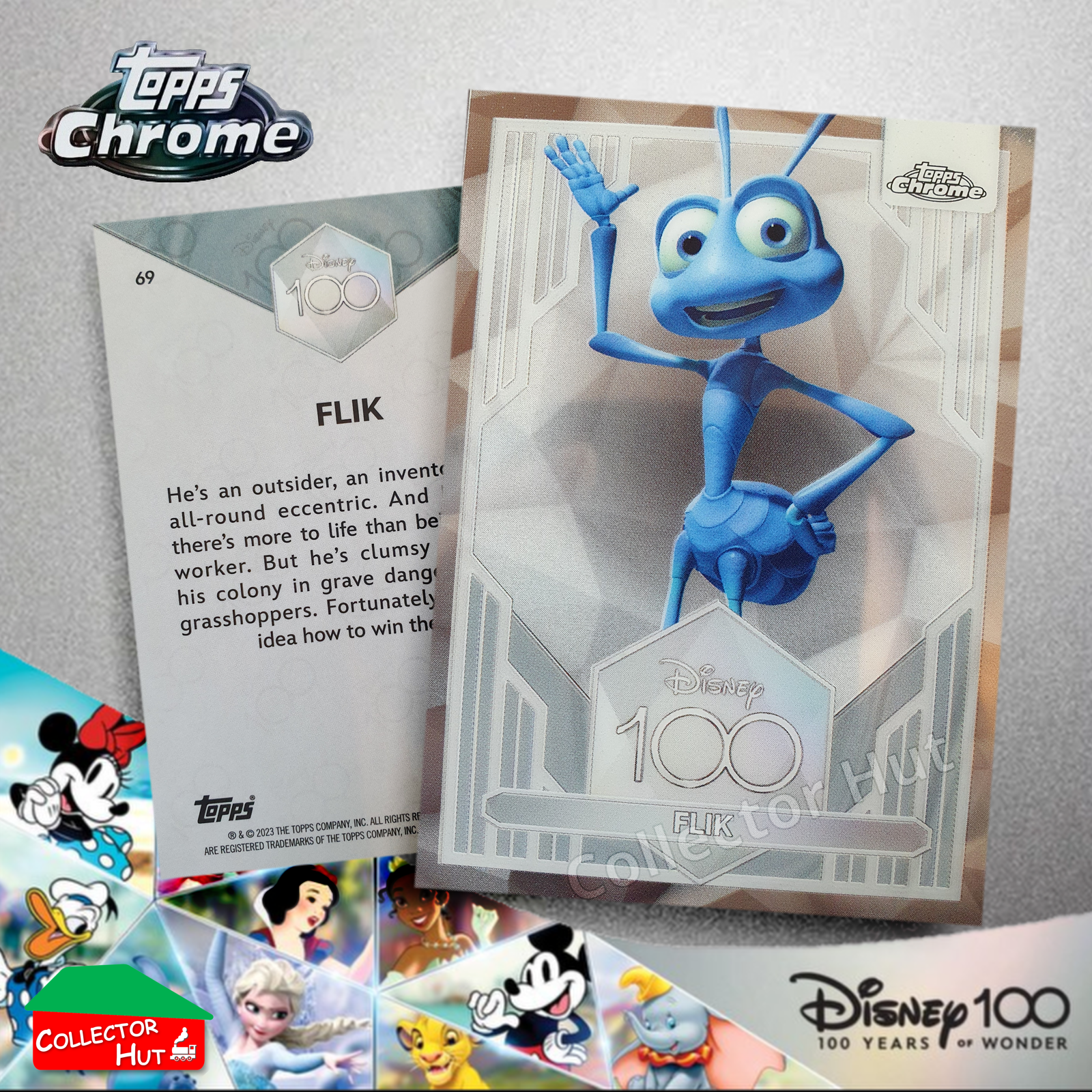 Disney 100 Topps Chrome 2023 Base Cards 1-100 Pick Singles to Complete Your Set