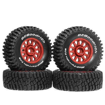 RC Model Wheels Tyres 12mm Hub 73mm x 34mm 38g 4pcs Set Car Truck MN168 WPL