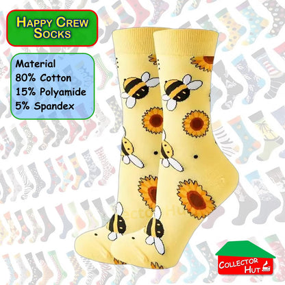 Happy Crew Socks Novelty Breathable Anti-Odour Men's Unisex UK 9-11 EU 43-46