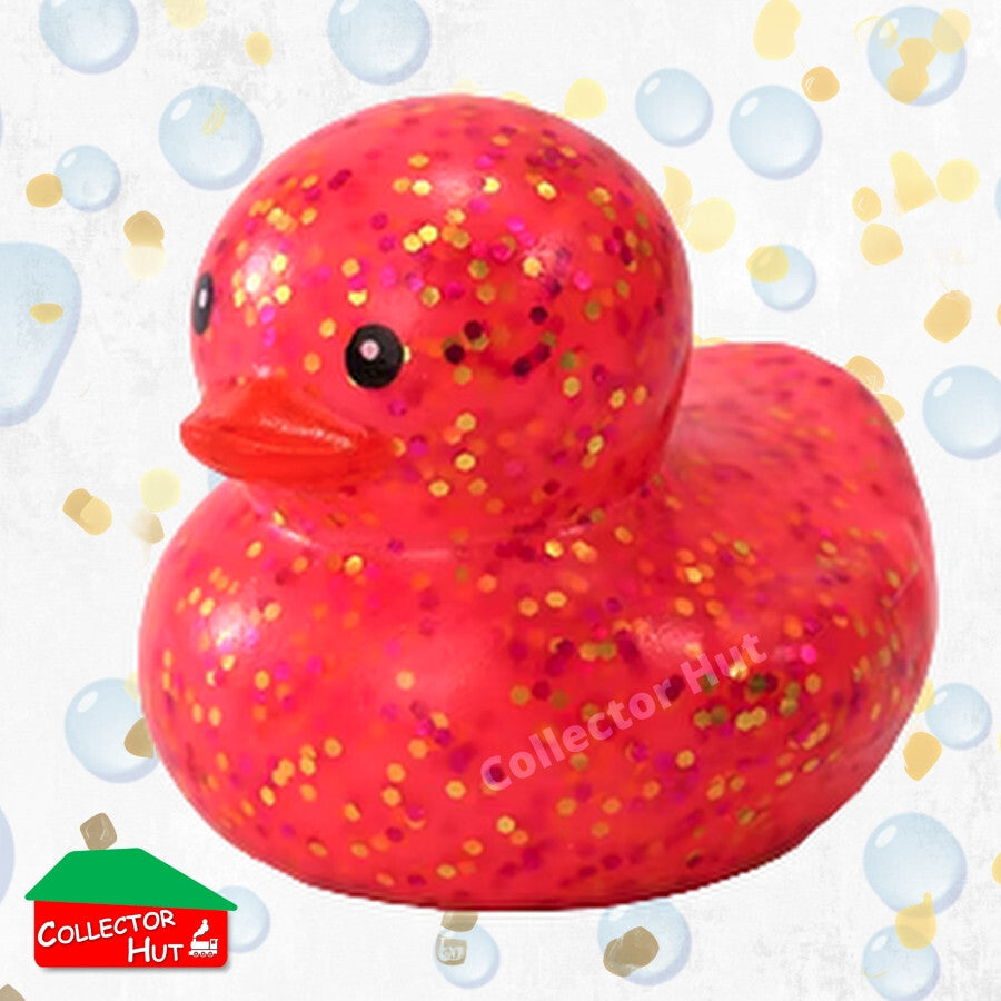 Novelty Rubber Ducks GLITTER 5cm Assorted Characters Designs