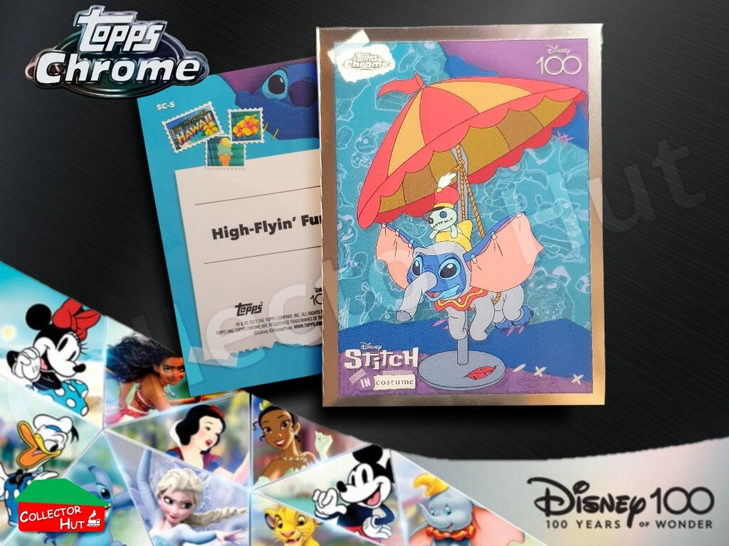 Disney 100 Topps Chrome 2023 RARE CARDS Off the Page Iconic Moments Stitch