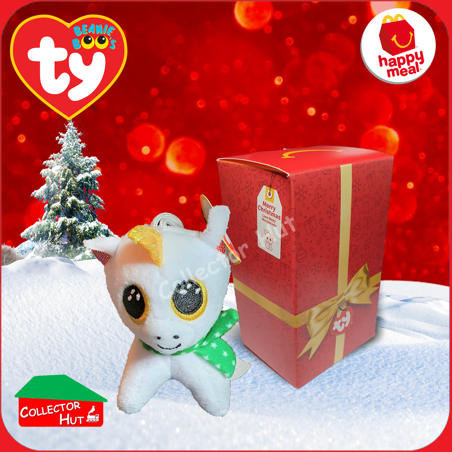 McDonald's Happy Meal 2021 Festive Christmas TY Beanie Boo Plush Toys