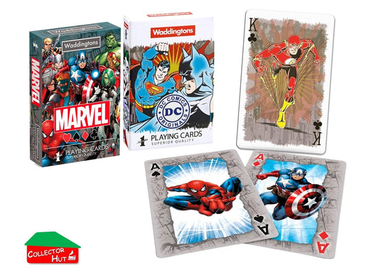 Waddingtons Novelty Playing Cards DC Marvel