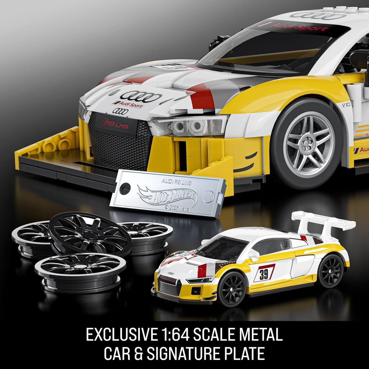 Mattel Brick Shop Hot Wheels ELITE '15 Audi R8 LMS 1:16 Scale Model Kit