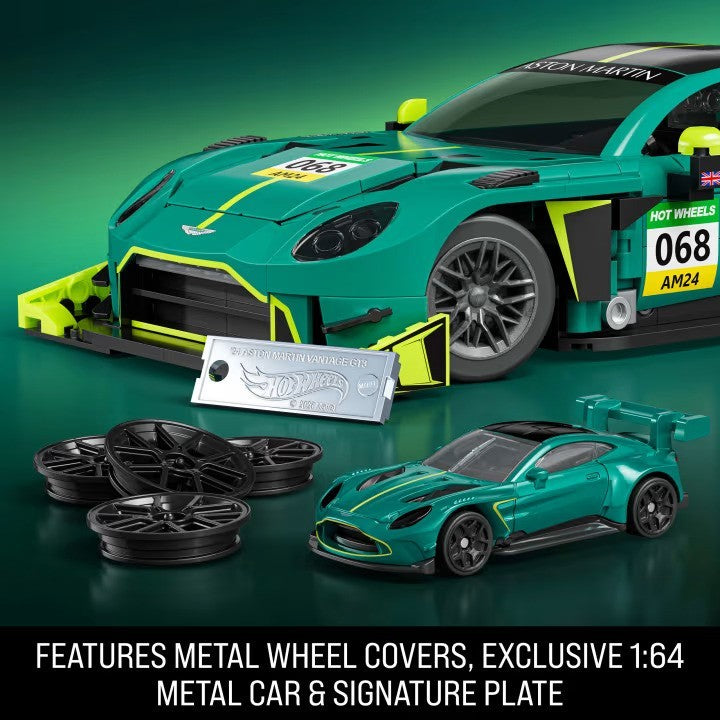 Mattel Brick Shop Hot Wheels ELITE ’24 Aston Martin Vantage GT3 Scale Model Kit