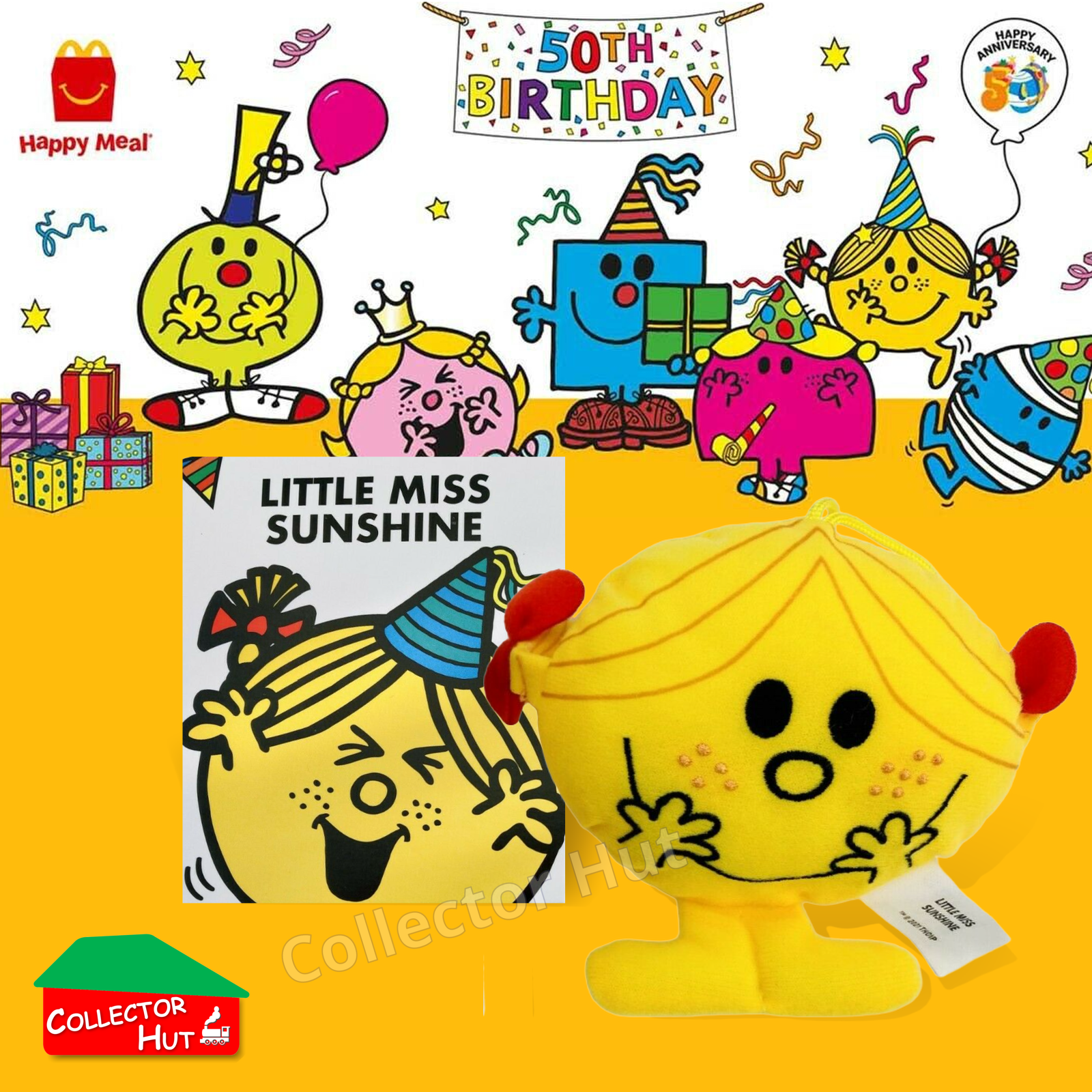 McDonalds Happy Meal Mr Men Little Miss 2024 & 2021 50th Anniversary Plush Toys