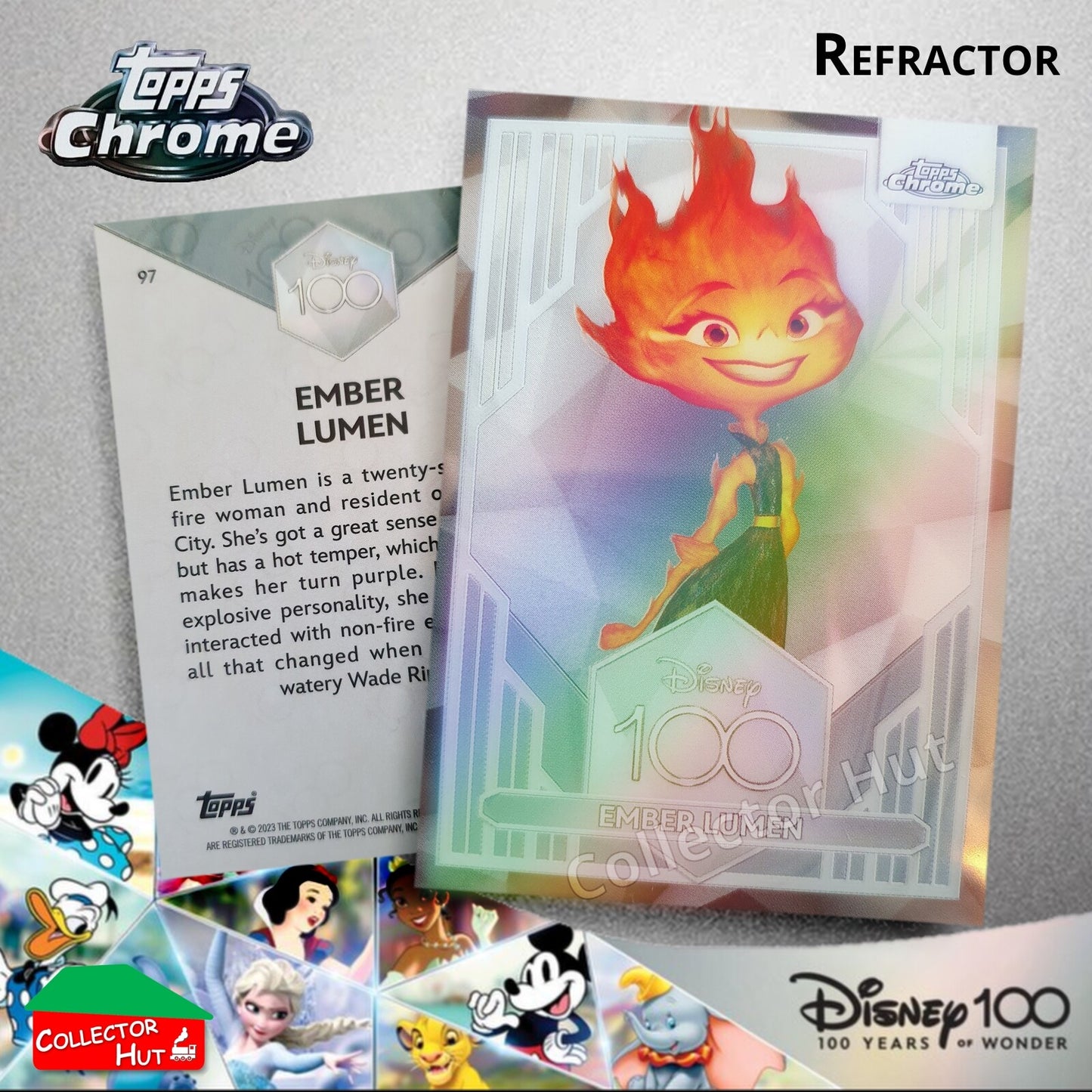 Disney 100 Topps Chrome 2023 REFRACTOR Cards 1-100 Pick Singles