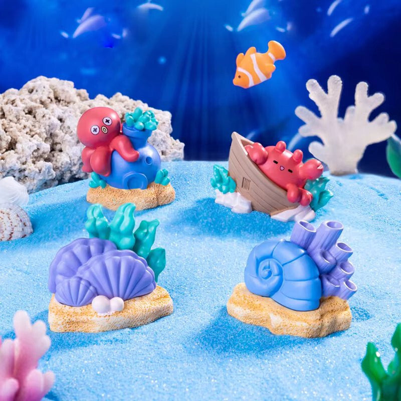 Mini Aquarium Medium Decorations Boats Planes Huts Coral Shells
