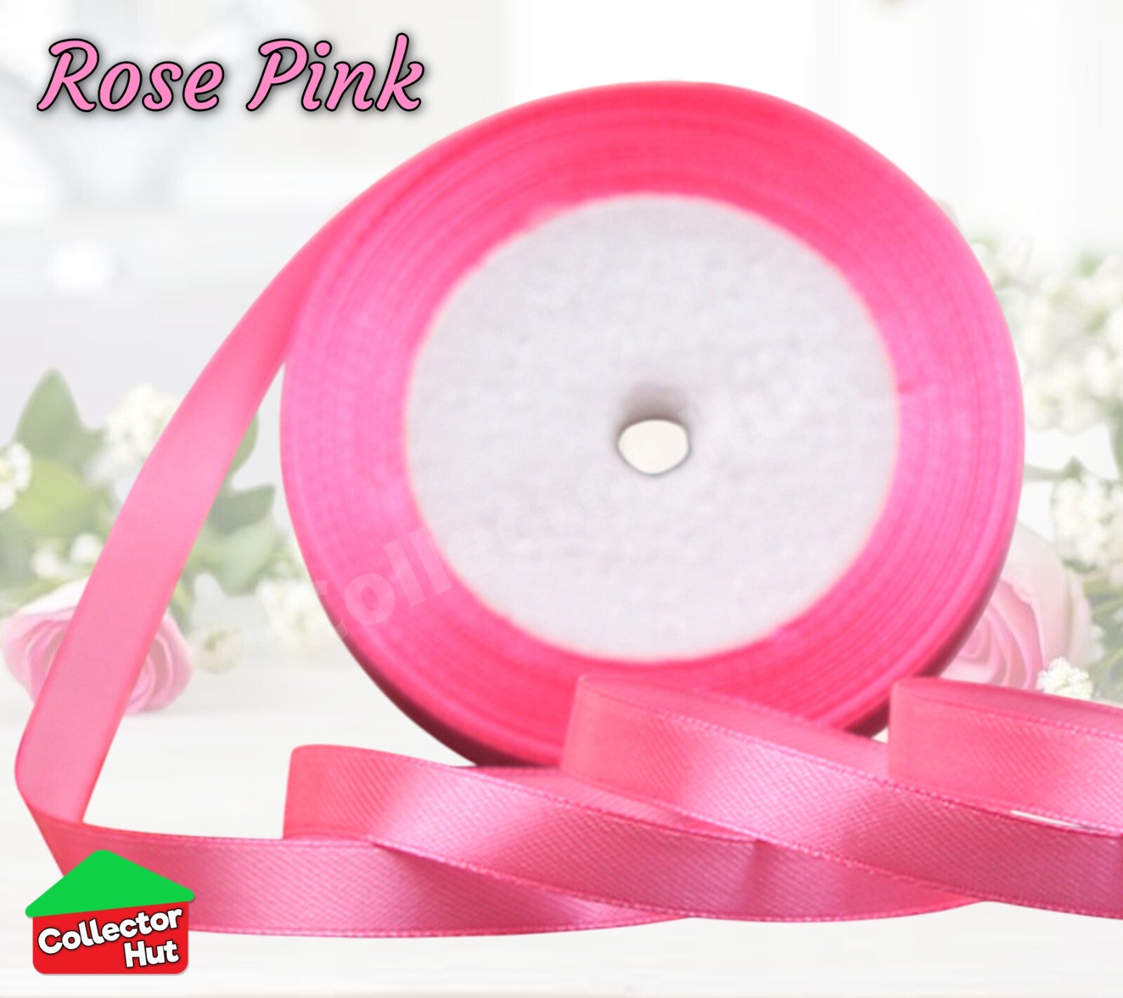Satin Ribbon Roll Double Sided 23m Various Colours Sizes 10mm 15mm Widths