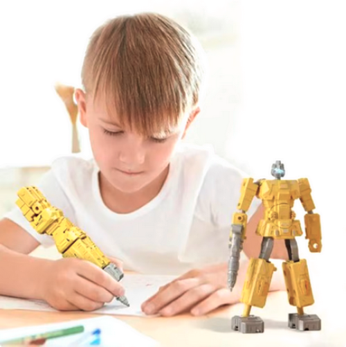 Novelty Transforming Robot Ballpoint Pens Children School Sensory Toy
