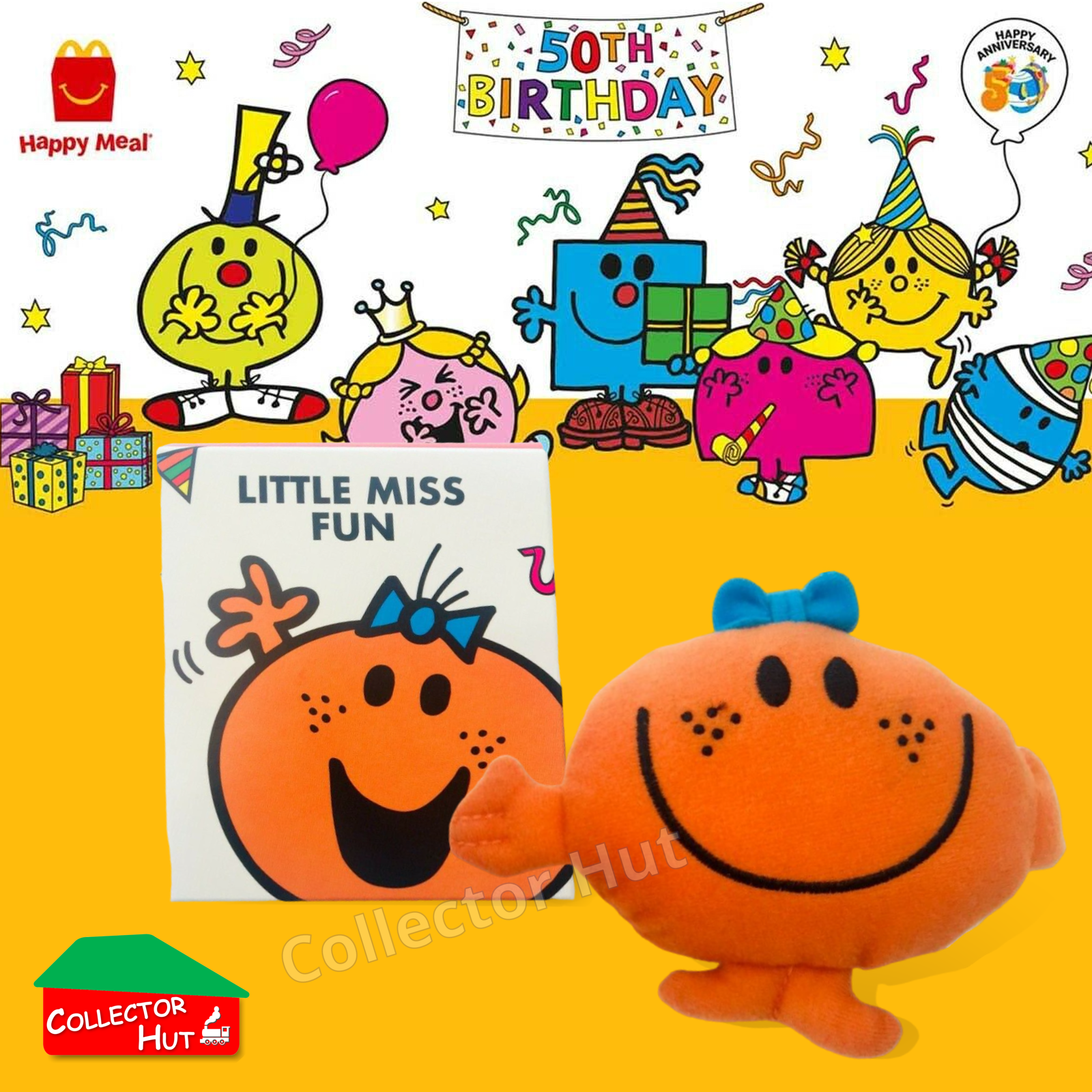 McDonalds Happy Meal Mr Men Little Miss 2024 & 2021 50th Anniversary Plush Toys