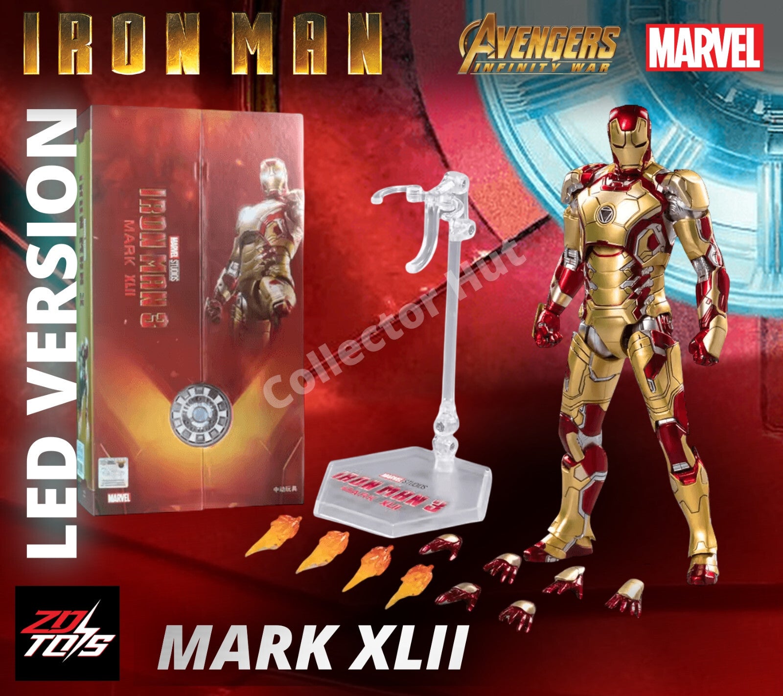 Iron Man Marvel Action Figures 1:10 Scale Avengers Infinity Saga LED VERSION