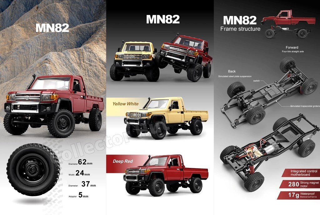 MN82 RC Pickup Truck Classic Toyota LC79 Rock Crawler 4WD 1:12 Scale Upgradable