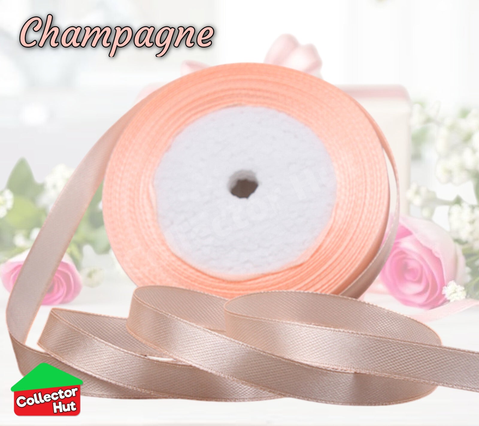 Satin Ribbon Roll Double Sided 23m Various Colours Sizes 10mm 15mm Widths