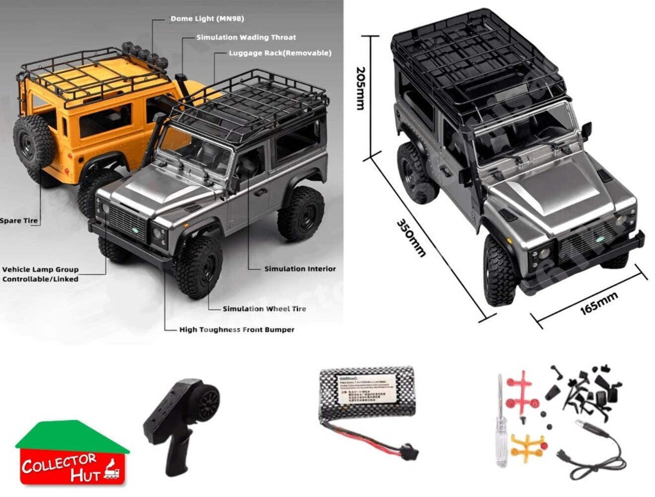 MN90 MN98 MN99S RC Truck 1:12 Scale Land Rover DEFENDER 90 Rock Crawler
