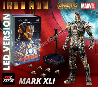 Iron Man Action Figures 1:10 Scale ZD Toys Wave 3 LED Marvel Avengers Infinity S