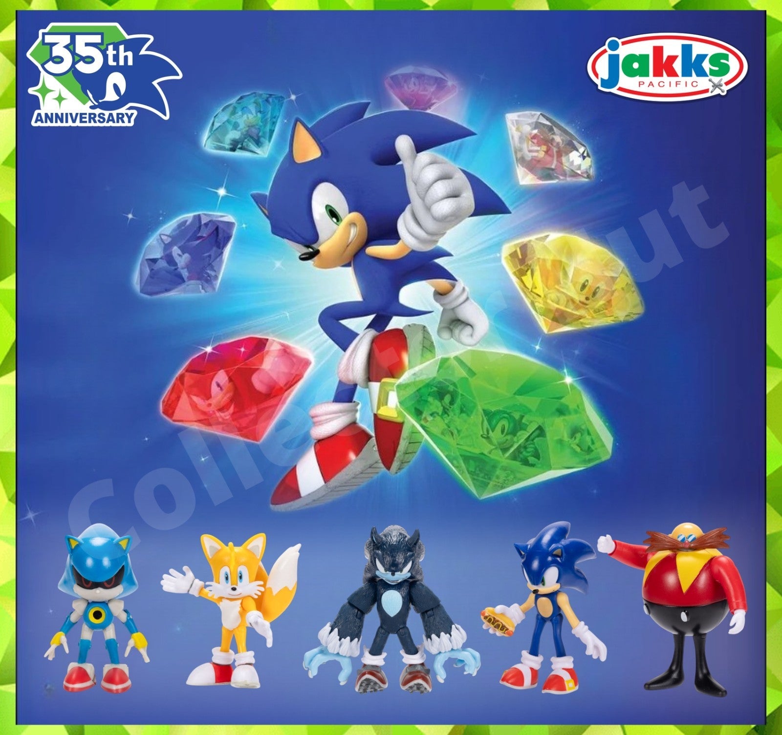 JAKKS Sonic the Hedgehog Figures 2.5" Wave 24 35th Anniversary Edition