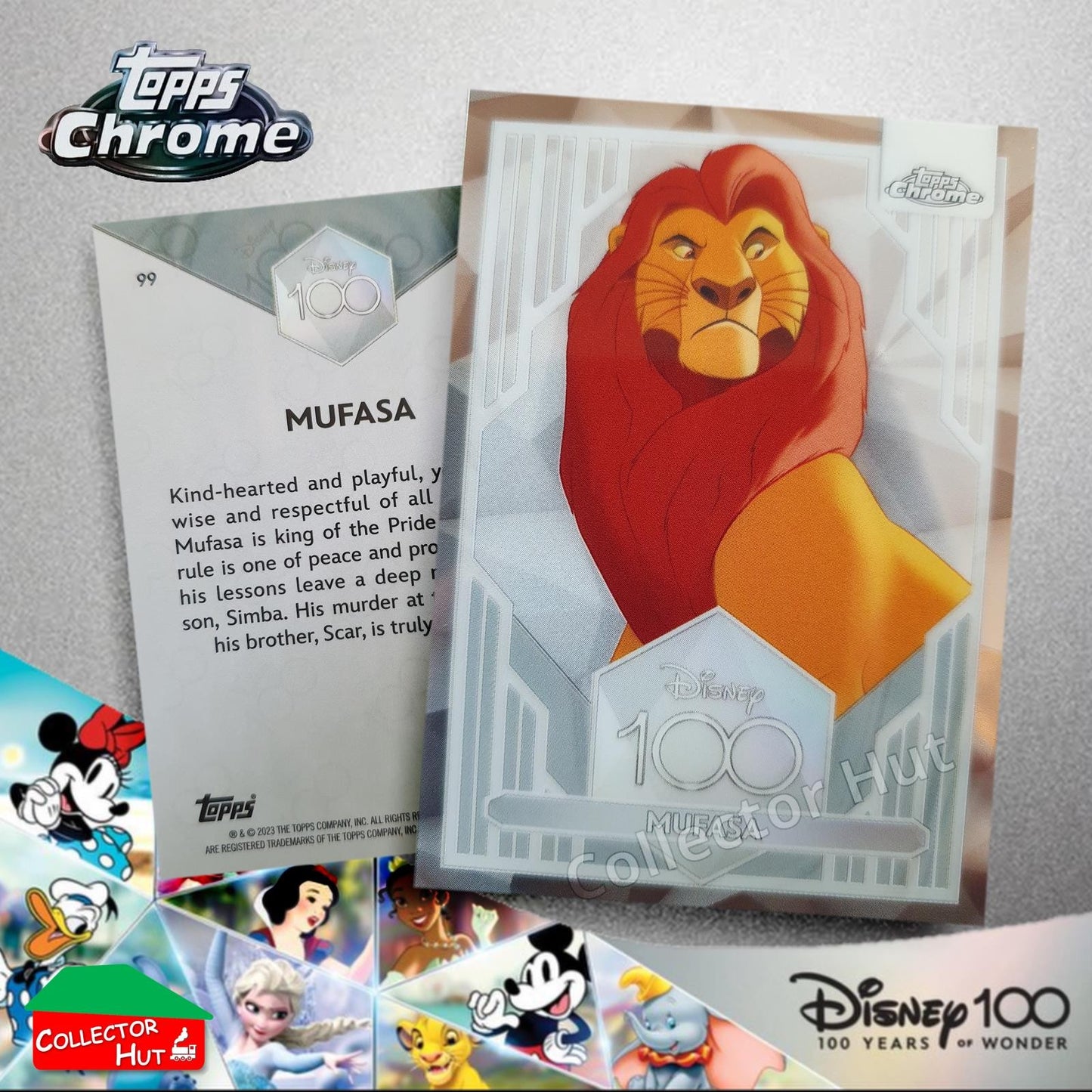 Disney 100 Topps Chrome 2023 Base Cards 1-100 Pick Singles to Complete Your Set