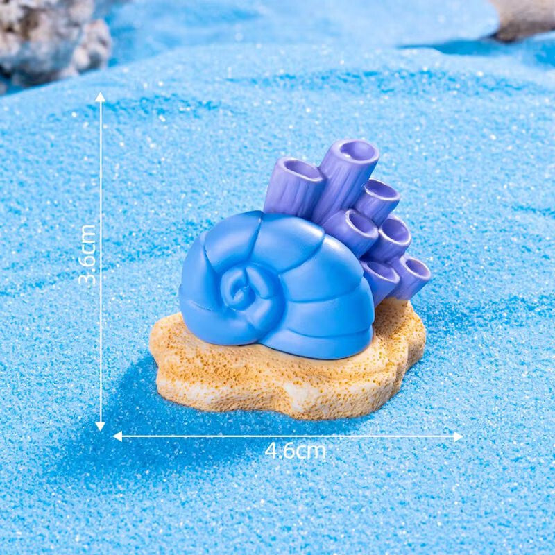 Mini Aquarium Medium Decorations Boats Planes Huts Coral Shells