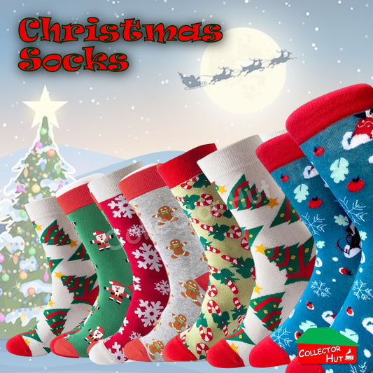 CHRISTMAS SOCKS Cotton Blend Anti-Odor Unisex Crew Socks CUSTOM Gift Set