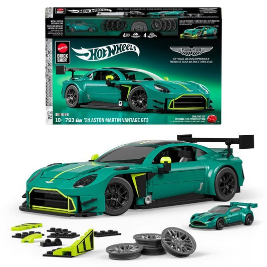 Mattel Brick Shop Hot Wheels ELITE ’24 Aston Martin Vantage GT3 Scale Model Kit