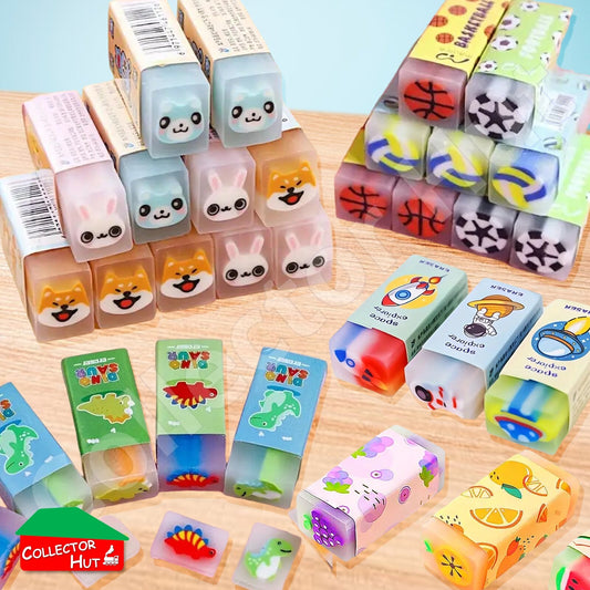 Novelty Sandwich Erasers 3pcs 5pcs 6pcs School Gift Party Bag Stocking Fillers