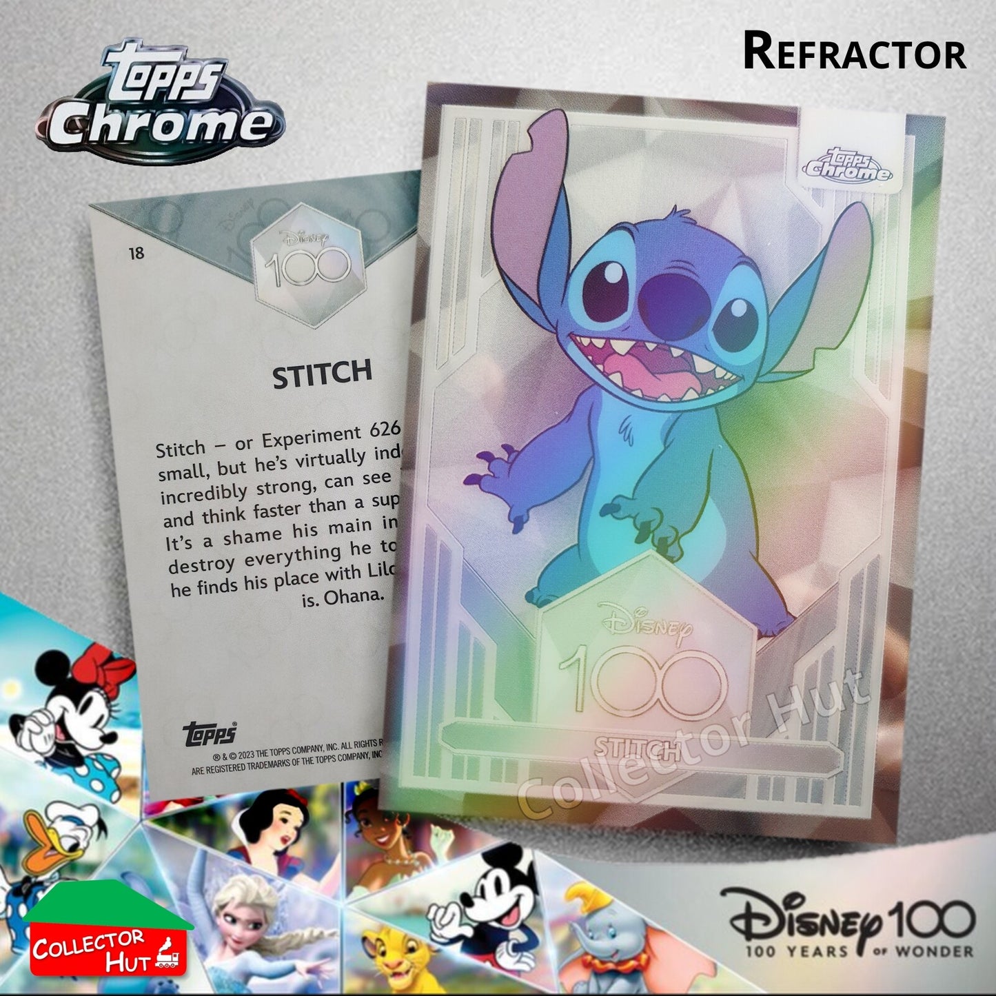 Disney 100 Topps Chrome 2023 REFRACTOR Cards 1-100 Pick Singles