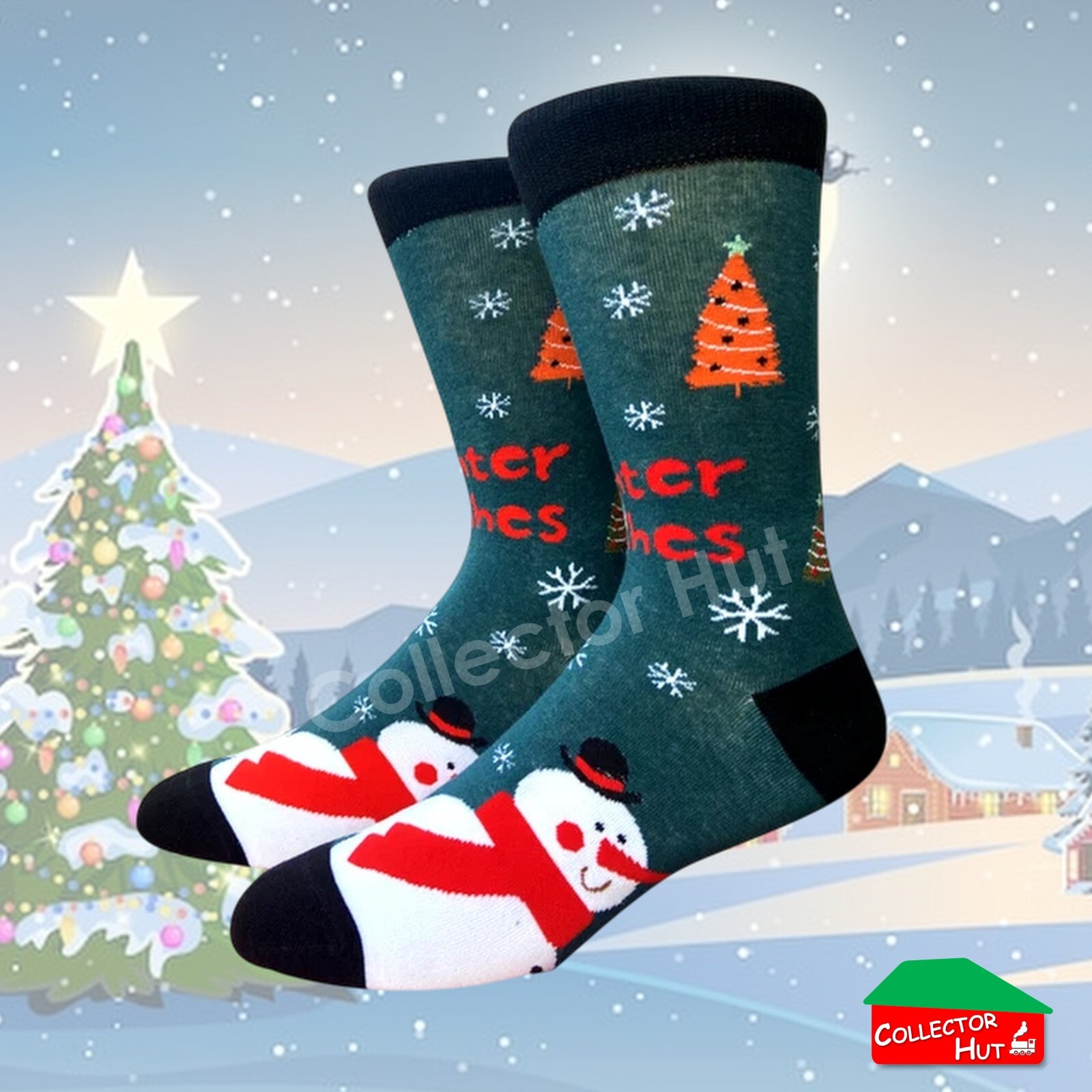 CHRISTMAS SOCKS Cotton Blend Anti-Odor Unisex Crew Socks CUSTOM Gift Set