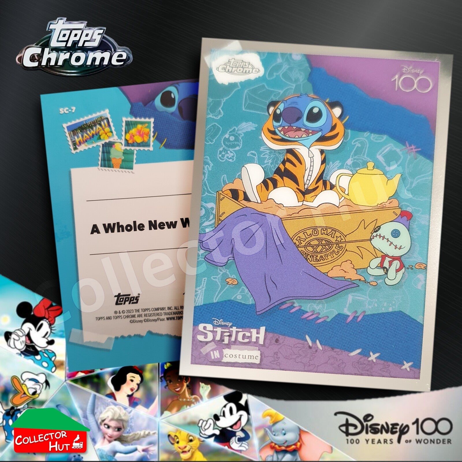 Disney 100 Topps Chrome 2023 RARE CARDS Off the Page Iconic Moments Stitch