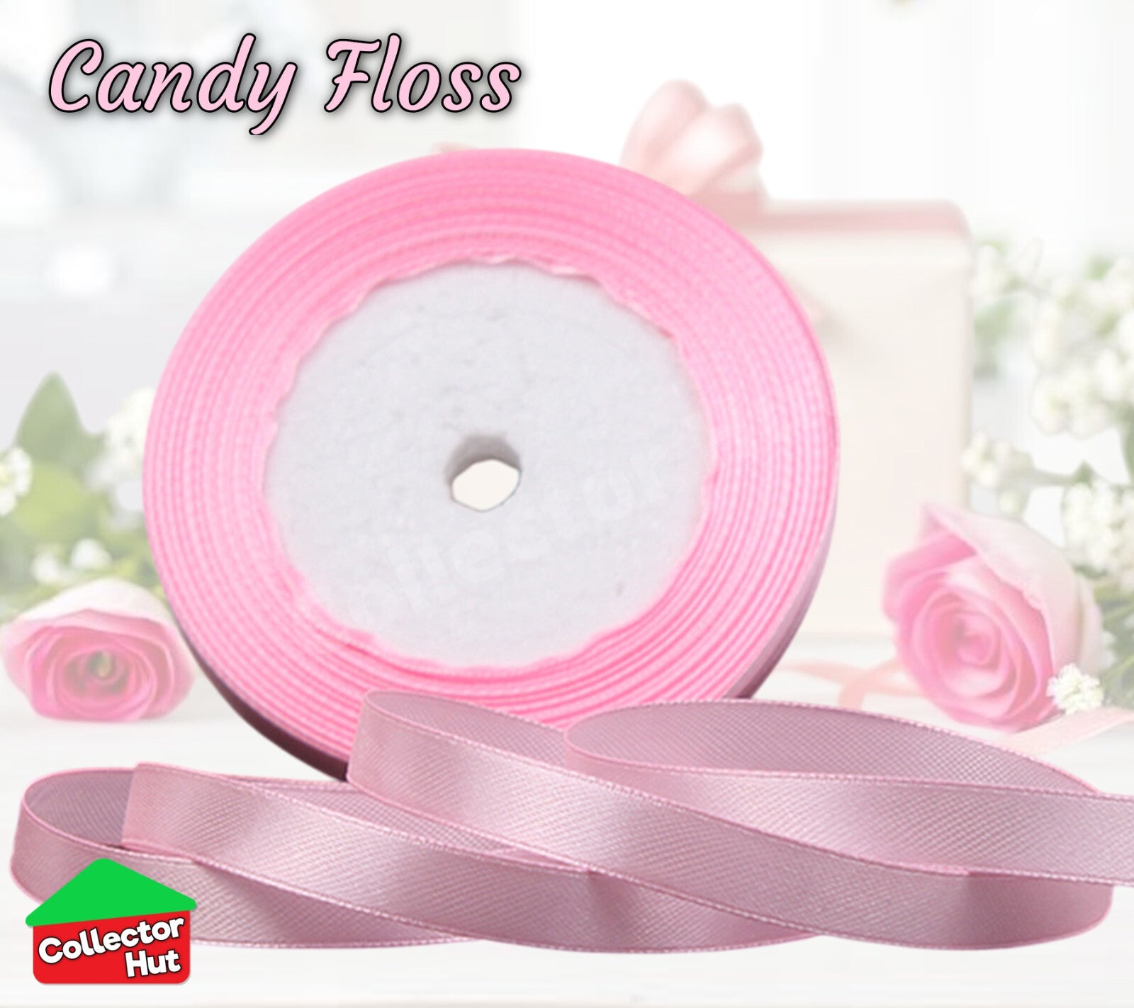 Satin Ribbon Roll Double Sided 23m Various Colours Sizes 10mm 15mm Widths