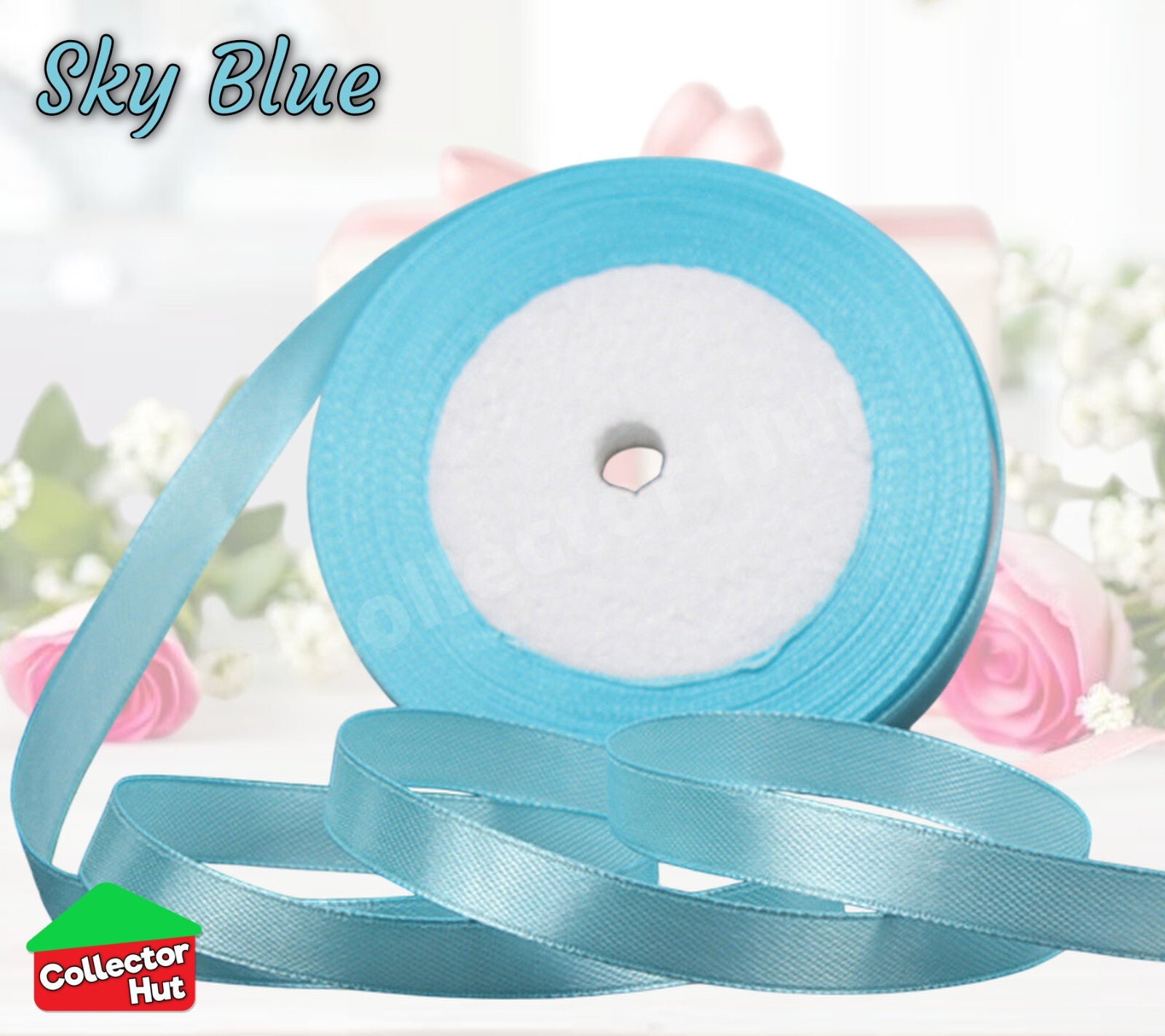 Satin Ribbon Roll Double Sided 23m Various Colours Sizes 10mm 15mm Widths