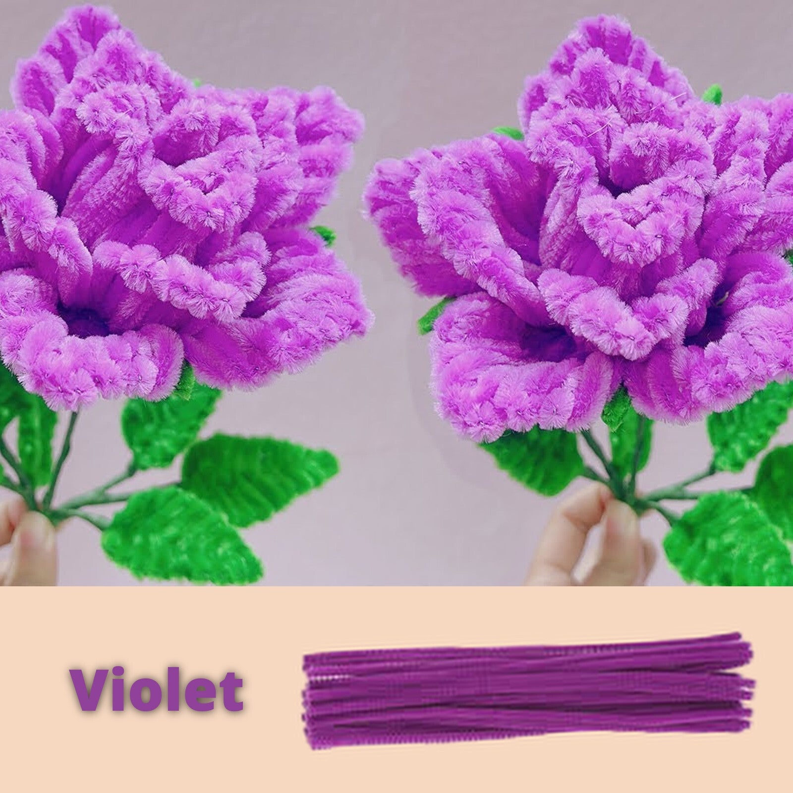 Chenille Craft Stems Pipe Cleaners 20pcs 30cm x 6mm Long Flexible Craft Supplies
