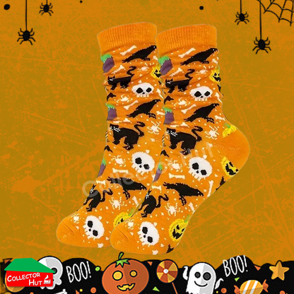 Happy Crew Socks Novelty HALLOWEEN Cotton Blend Anti-Odor Unisex CUSTOM Gift Set
