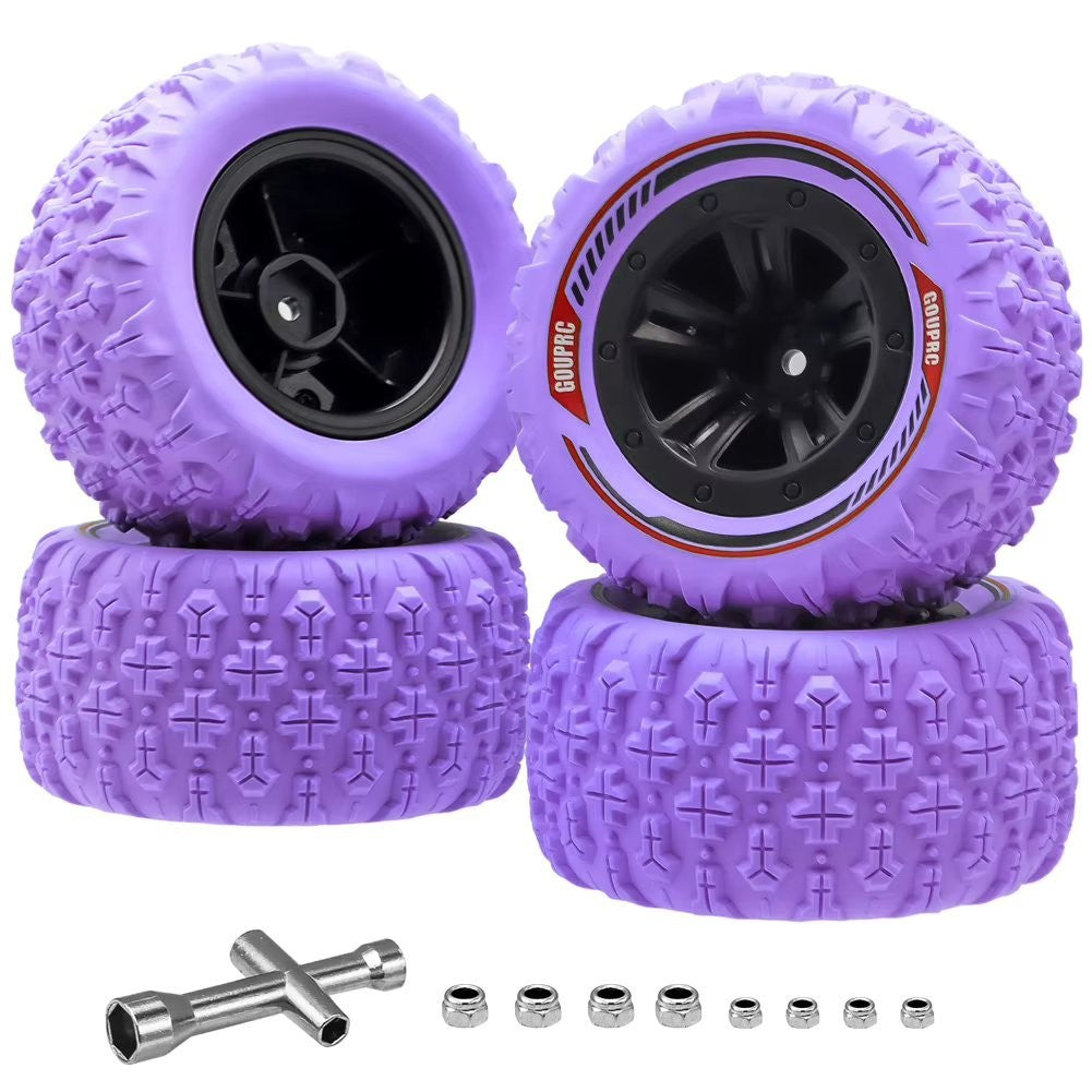 RC Model Wheels Tyres 12mm Hub 85mm x 43mm 84g 4pcs Set Car Truck