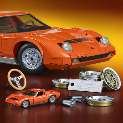 Mattel Brick Shop Hot Wheels PREMIUM ’71 Lamborghini Miura P400 Sv 1:12 Kit