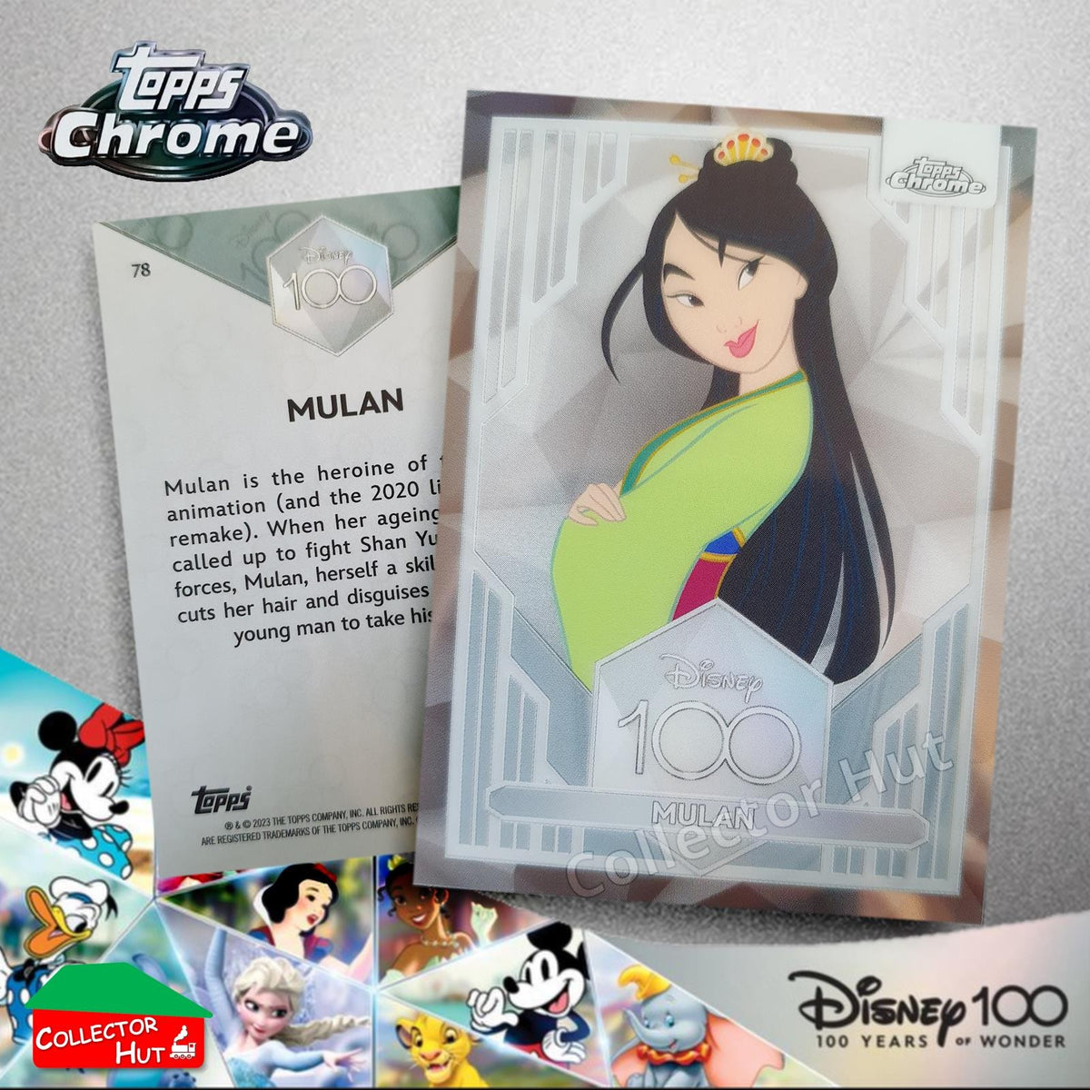 Disney 100 Topps Chrome 2023 Base Cards 1-100 Pick Singles to Complete Your Set