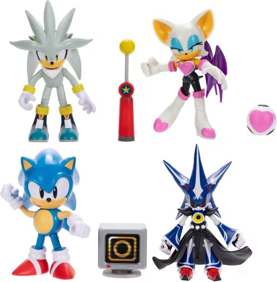 Sonic 4" Posable Action Figures with Accessories JAKKS Sonic the Hedgehog
